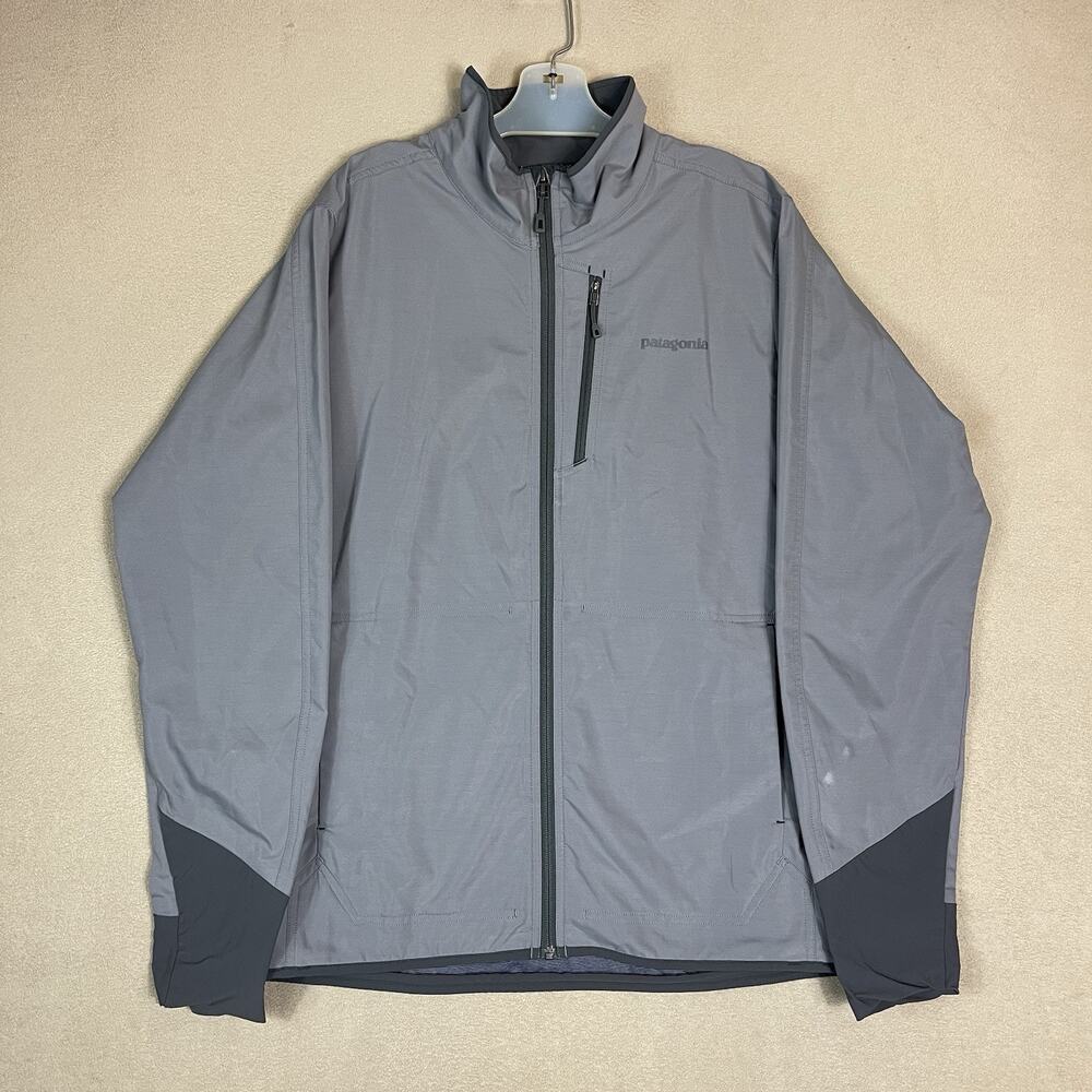 Patagonia Jacket Mens L Gray‎ All Free Softshell Full Zip Stretch Lightweight